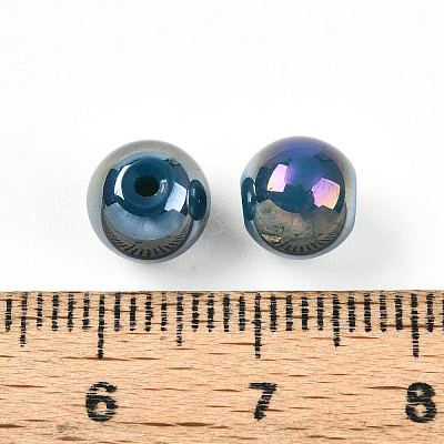 Electroplate Pearlized Glass Pearl Beads EGLA-T021-14B-03-1