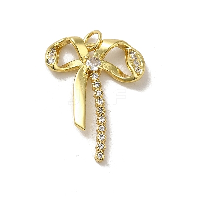 Rack Plating Brass Micro Pave Cubic Zirconia Pendants KK-H473-08F-G-1
