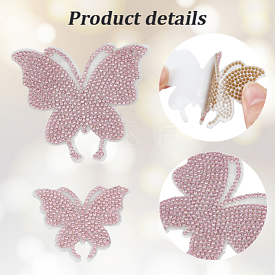 10Pcs 2 Styles Glass Rhinestone Car Stickers STIC-GF0001-42C-1