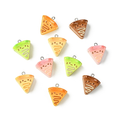 40Pcs 5 Colors Opaque Resin Pendants RESI-CJ0004-80-1