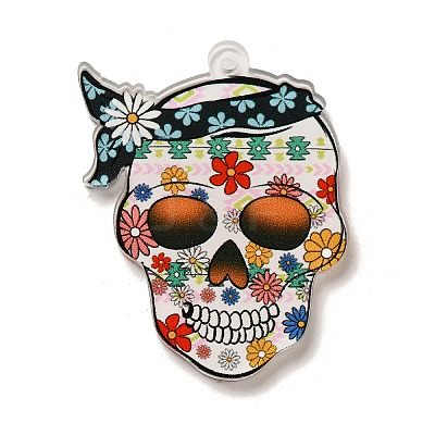 Halloween Theme Printed Acrylic Pendants OACR-Q056-01B-1