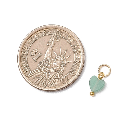 Natural Mixed Gemstone Heart Charms X-PALLOY-JF04905-01-1