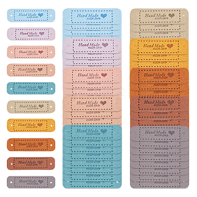 80Pcs 10 Colors PU Leather Label Tags DIY-NB0005-60-1