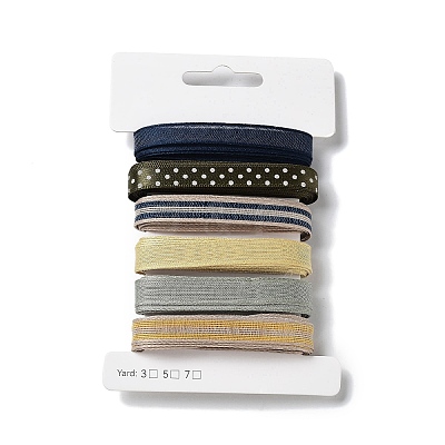 18 Yards 6 Styles Polyester Ribbon SRIB-C001-E08-1