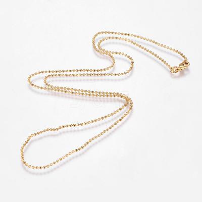 Eco-Friendly Rack Plating Brass Chain Necklaces MAK-G002-06G-C-FF-1