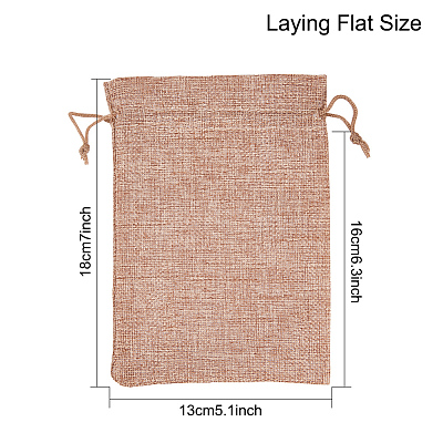 Burlap (Polyester) Packing Pouches Drawstring Bags ABAG-BC0001-07B-18x13-1