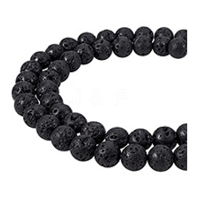 Natural Lava Rock Stone Bead Strands G-PH0028-8mm-04-1
