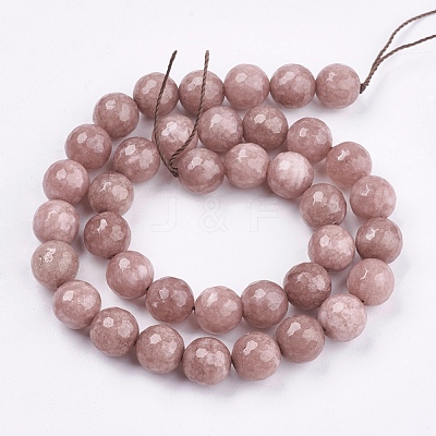 Natural White Jade Bead Strands G-R166-10mm-16-1