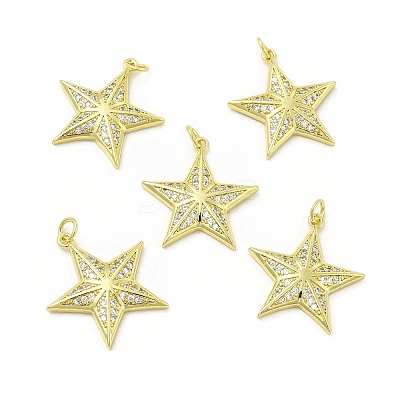 Brass Micro Pave Cubic Zirconia Pendants KK-E068-VB103-1