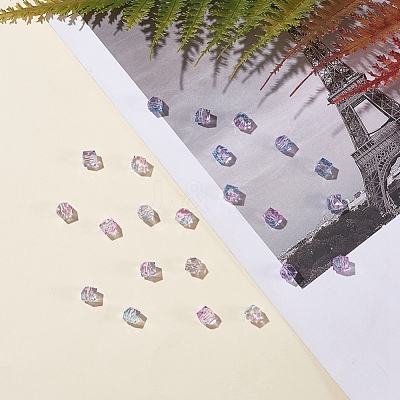 Two Tone Transparent Spray Painted Acrylic Bead X-ACRP-T005-26-1