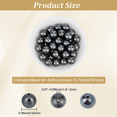 1 Strand Electroplated Synthetic Non-Magnetic Hematite Beads Strands G-PA0002-42A-1