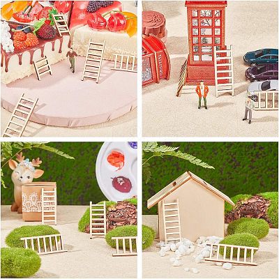 Ladder Unfinished Wooden Ornaments WOOD-WH0100-31-1