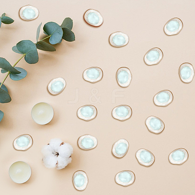 20Pcs 1-Hole Alloy Resin Buttons BUTT-CY0001-21A-1