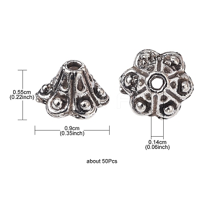 Tibetan Style Alloy Flower Bell Filigree Bead Caps PALLOY-YW0001-79-1