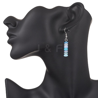 3 Pairs Glass Dangle Earrings EJEW-JE06643-1