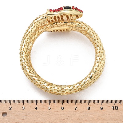 Snake Alloy Rhinestone Bangles for Women LS-BJEW-G085-01G-01-1