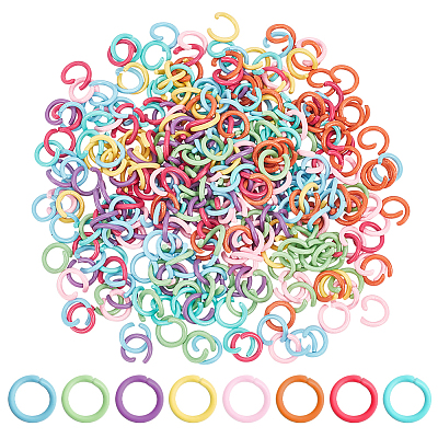 320Pcs 8 Colors Zinc Alloy Open Jump Rings FIND-PH0009-23-1