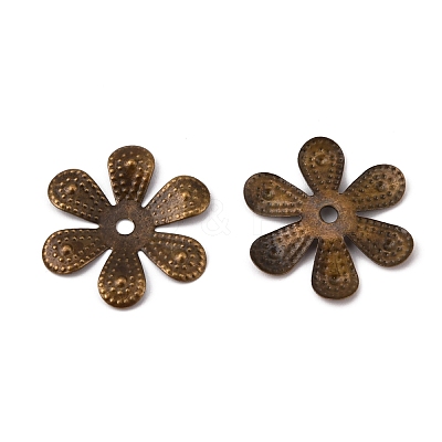 6-Petal Iron Bead Caps IFIN-WH0070-06AB-1