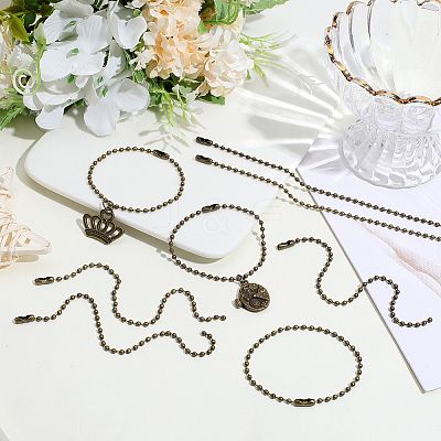 100Pcs Iron Ball Chains with Connectors IFIN-SP0001-67AB-1