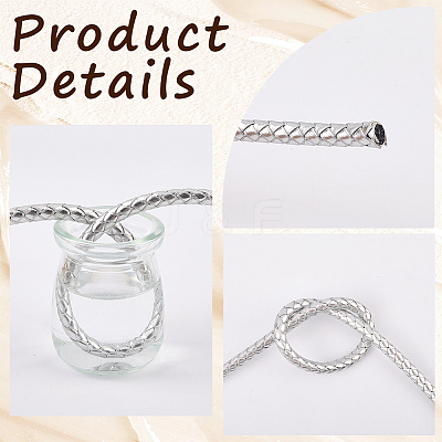 5M Braided Round PU Leather Jewelry Cord OCOR-GF0004-96B-04-1