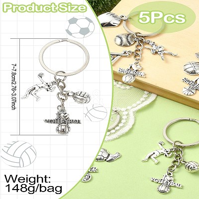 5Pcs Alloy Keychain KEYC-CJ00006-1