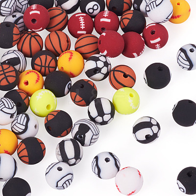 Handmade 8 Ball Polymer Clay Beads CLAY-TA0001-84A-1