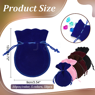 40pcs 4 colors Gourd Velvet Bags TP-NB0001-65-1