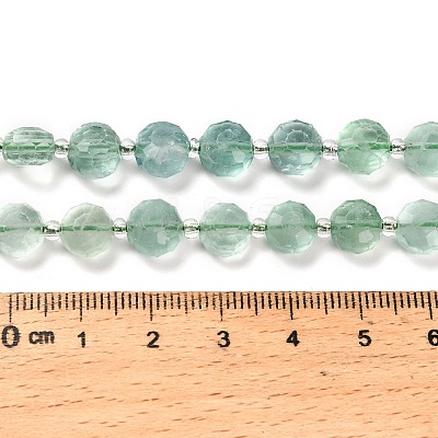 Natural Green Fluorite Beads Strands G-B153-A07-1