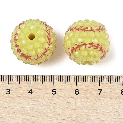 Sport Theme Opaque Acrylic Resin Beads MACR-U010-01E-1