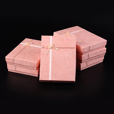 Jewelry Cardboard Boxes with Flower(Color Random Delivery) and Sponge Inside LS-CBOX-R023-4-1