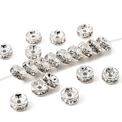 Brass Rhinestone Spacer Beads X-RB-A014-Z6mm-01S-NF-1