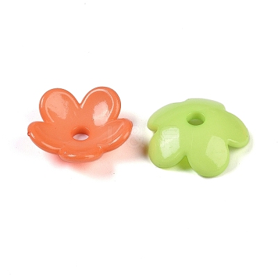 Opaque Acrylic Beads Caps OACR-B025-03-1
