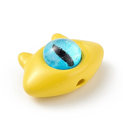 Spray Painted Alloy Beads PALLOY-K001-18F-1