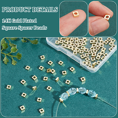 100Pcs Brass Spacer Beads KK-BC0012-54A-1