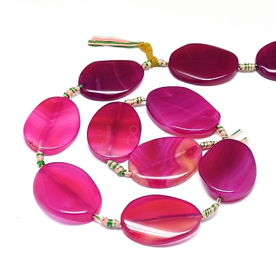 Natural Banded Agate/Striped Agate Beads Strands G-L544-027-1