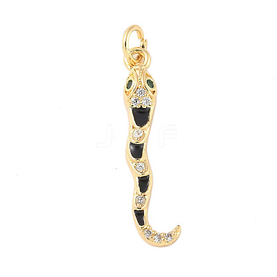 Brass Micro Pave Cubic Zirconia Enamel Pendants LS-KK-D354-06G-B-1
