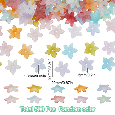 500Pcs Opaque Acrylic Bead Caps OACR-SP0001-16-1