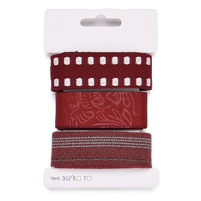 9 Yards 3 Styles Polyester Ribbon SRIB-A014-A02-1