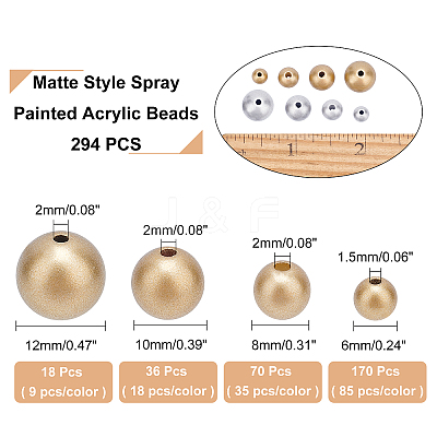 Matte Style Spray Painted Acrylic Beads ACRP-AR0001-04-1