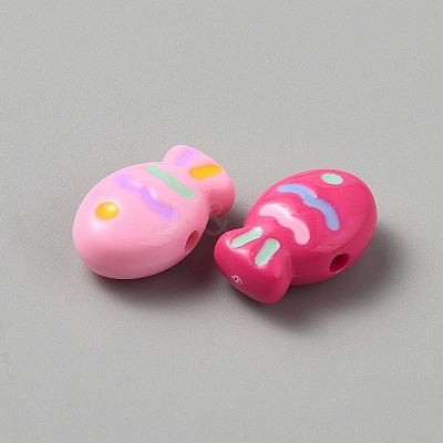 Opaque Acrylic Beads OACR-WH20001-14-1