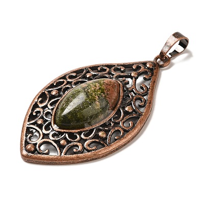Natural Unakite Pendants G-H065-3R-04-1