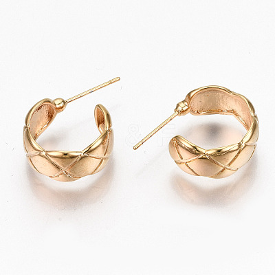 Brass Half Hoop Earrings KK-R117-038-NF-1