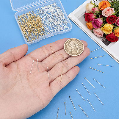 200Pcs 2 Colors Brass Ball Head Pins KK-PH0015-36-1