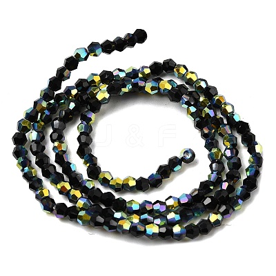 AB Color Plated Transparent Glass Beads Strands GLAA-G127-01D-1