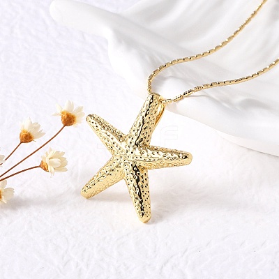 Brass Pendant Necklaces NJEW-S385-05B-G-1