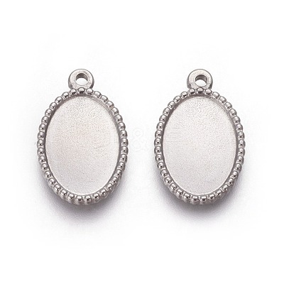 Tarnish Resistant 304 Stainless Steel Pendant Cabochon Settings STAS-P231-31P-1