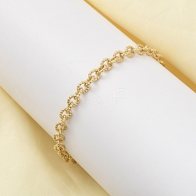 Brass Link Cable Chain Bracelet for Women BJEW-A065-06G-1