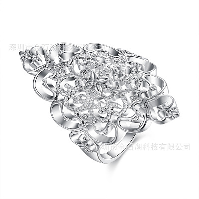 Hollow Out Flower Brass Finger Rings for Women FS-WG816AE-02-1
