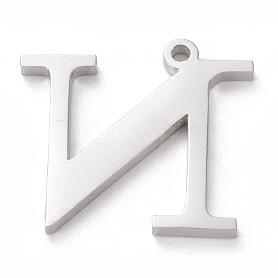 Tarnish Resistant 304 Stainless Steel Letter Pendant Rhinestone Settings STAS-J028-01N-1