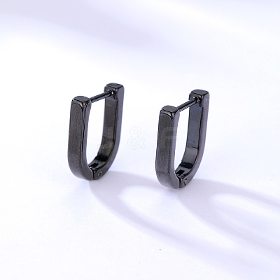 Minimalist U-shaped 201 Stainless Steel Hoop Earrings QE5117-1